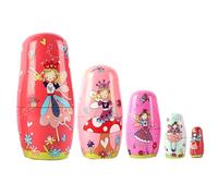 NIDONE Poupées Russes, 5 pièces/Ensemble de poupées gigognes féeriques pour Enfants en Bois Matryoshka Russe Jouets empilables pour la décoration de Bureau à Domicile Enfants Cadeaux Noël