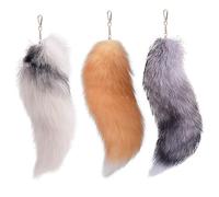NIDONE Queue de renard Therian, 3 queues suspendues en peluche, 40 cm