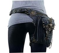 NIDONE Retro Crossbody Bag Vintage Steampunk Waist Pack Motorcycle Leg Purse Shoulder Bag for Women Steampunk Waist Bag
