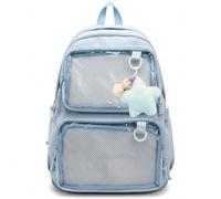 NIDONE Sac à dos Ita, sac à dos Kawaii avec fenêtres d'affichage épingles pour anime et cosplay Sacs Ita avec breloque étoile et compartiment spacieux pour l'école, les voyages (bleu)