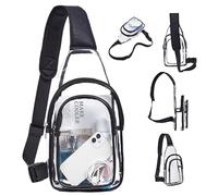 NIDONE Sac à écharpe transparent PVC Sac à corps croisé transparent imperméable épaule transparente légère, dos cross-bodypack décontracté.