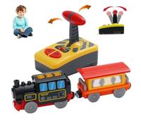 NIDONE Train télécommandé Voiture électrique Jouet Train motorisé pour Piste en Bois opération Simple Ensemble électrique avec lumière et Musique pour Enfants Tout-Petits Cadeaux d'halloween, Style 3
