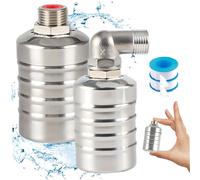 NIDONE Vanne de Commande de Niveau d'eau Automatique 2PCS 1/2 Vanne de Flottante en Acier Inoxydable Interrupteur de Flotteur de qualité Alimentaire pour réservoir d'eau, soupape de Flotteur à Eau