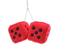 NIDONE Vari en Peluche Suspendue Ornements en Peluche Dice Voiture Charme Voiture Ornements de Voiture, Rouge, 7.5x7.5cm
