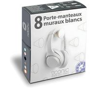 nidoshu Patere Porte Manteau Mural Blanc - Patère Murale Deco Crochets Porte-Manteau Mural Design Chambre Moderne - Portemanteaux pour Entrée Original Salle de Bain (Lot de 8 patères, blanc)