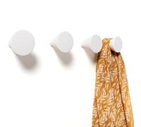 nidoshu Patere Porte Manteau Mural Blanc - Patère Murale Deco Crochets Porte-Manteau Mural Design Chambre Moderne - Portemanteaux pour Entrée Original Salle de Bain (Lot de 4 patères, blanc)