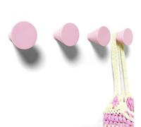 nidoshu YCONIC 4 Patere Porte Manteau Mural Rose - Patère Murale Deco Crochets Porte-Manteau Mural Design Chambre Moderne - Portemanteaux pour Entrée Original Salle de Bain Decoratif ou Enfants