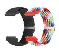 Nidoujin Lot de 2 bracelets élastiques de rechange en nylon tressé à fermeture rapide pour Samsung Galaxy/Garmin/Fossil/Amazfit/Huawei Watch