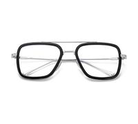 NIDOVIX Tony Stark Style Blue Light Blocking Glasses for Men Women, Iron Man and Spider-Man Computer Gaming Glasses (Black/Silver)