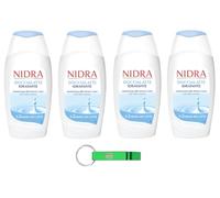Nidra Doccialatte Nutriente Lot de 4 gels douche Nutriente aident à hydrater et à nettoyer la peau avec des protéines de lait 250 ml + porte-clés Beni Culinari gratuit