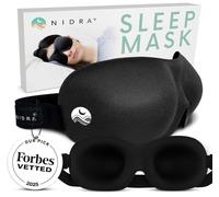 Nidra - Masque de sommeil breveté qualité supérieure avec forme profilée Ultra léger et confortable Sangle tête réglable pour s'adapter à toutes les s Dormez n'importe où, quand Idéal hommes femmes