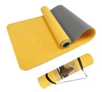 Nidra Tapis de yoga professionnel pour homme et femme,TPE respectueux de l'environnement,Base antidérapante,Pour exercices au sol, fitness, entraînement et méditation,183 cmx61 cmx6 mm,Jaune gris