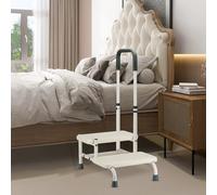 NIdreamCE Escabeau Marchepied pour Lits Superposés Adultes - 2 Tabourets Réglables avec Main Courante, Plateforme Antidérapante, Usage Cuisine/Voiture/Caravane/Baignoire/Lit
