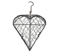 Nids d'oiseaux faits à la main, support en fer en forme de cœur, 17 x 10 x 3 cm, support de nidification pour colibri, accessoire de cage de volière, support de nid fait à la main, pour perchoir