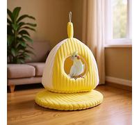 Nids Oiseau Cage - Hamac chaud avec coussin, nids suspendus en peluche épaisse 25 cm avec coussin amovible, lit confortable d'hiver pour perroquet, perruche, cacatoès et oiseaux de taille moyenne |