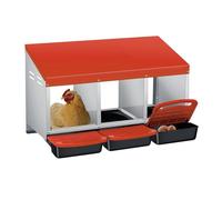Nids pour poules, 3 compartiments Nid à rouler avec trous d'aération & bac récupérateur, crée une zone de collecte sûre pour les œufs pondus, nids pour poules à montage mural, nettoyage facile - A