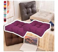 NIDSNID Cuscino da Sedia in Lino - 2 in 1 Cuscino per Seduta e Schienale, 9cm di Spessore, 22 Colori, 3 Misure (40x40 / 45x45 / 50x50) - per CASA, Ufficio e Giardino (Violet foncé,2 Pc 45×45)