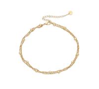 NIEBYI Bracelet tendance plaqué or 14 carats pour femme - Ne ternit pas - Chaîne empilable - Cœur - Nœud de perles - Ensemble de breloques - Cadeau de fête des mères