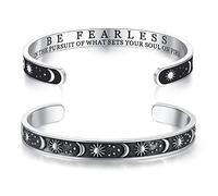 NIEBYI Bracelets inspirants pour femmes, adolescentes, filles, cadeaux personnalisés pour fille, petite-fille, maman, sœur, amies, manchette gravée en acier inoxydable pour anniversaire, Pâques, Noël