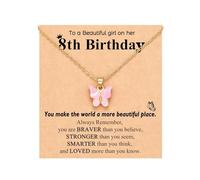 NIEBYI Collier papillon « Happy 5th 6th 7th 8th 9th 10th 11th 12th Birthday You Make The World A More Beautiful Place »