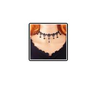 NIEBYI Collier ras du cou gothique en velours avec strass et dentelle - Collier vintage vampire - Bijoux pour femmes et filles (noir B)