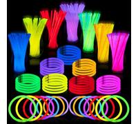 NIEBYI Lot de 144 bâtons lumineux de 20,3 cm, bracelets, colliers, cadeaux de fête phosphorescents, Pâques, Noël, Halloween, fournitures de fête de football