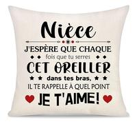 Nièce J'espère Que Chaque Fois Que Tu Serres Cet Oreiller il Te Rappelle a Quel Point Je t'aime Housse de Coussin pour Femme Fille Idée Inspirant Cadeaux Graduation Cadeaux d'anniversaire Noël (Nièce)
