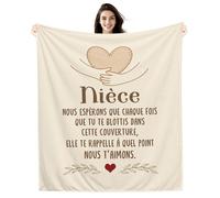 Nièce Nous Espérons Que Chaque Fois que Tu te blottis Dans Cette Couverture elle Te Rappelle à Quel Point Nous t’aimons Couverture pour Nièce de la part de Tante Oncle Cadeau d'anniversaire et de Noël