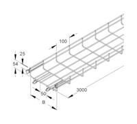 niedax Niedax Chemin de câble grillagé 54 × 200 × 3000 mm, CITO MTC 54.200 E3 Quantité:3