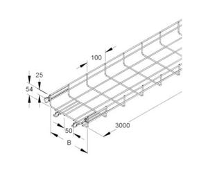 niedax Niedax Chemin de câble grillagé 54 × 200 × 3000 mm, CITO MTC 54.200 E3 Quantité:3