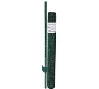Niederberg Metall Grillage 13x13mm Rouleau 15x1m + 12 Poteaux 140cm Haut Vert