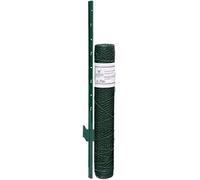 Niederberg Metall Grillage 25x25mm Rouleau 25x0.75m + 20 Poteaux 150cm Haut Vert