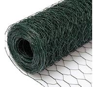 Niederberg Metall Grillage de Clôture Maillage Hexagonal - Longueur 25 m Hauteur 100 cm - avec Couche en PVC Verte - Protection Animaux et Plantes - Enclos Jardin Exterieur - Installation Solide