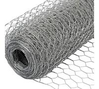 Niederberg Metall Grillage Métallique Galvanisé Hexagonal - Rouleau 25 m Hauteur 50 cm - Clôture Animaux Plantes Barrière Volières Poulaillers - Support Jardin - Installation Facile