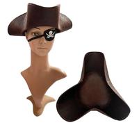 NIEEKRUN Chapeau de pirate, tricorne, steampunk, accessoire de costume de pirate, accessoire de carnaval, costume de carnaval, costume de carnaval à thème Jack Sparrow, malédiction des Caraïbes,
