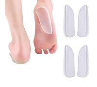 NIEI 2 paires de semelles intérieures en silicone avec compensé moyen et latéral : inserts adhésifs correcteurs pour l'alignement du pied, les douleurs au genou, les jambes courbées