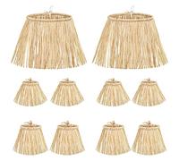 NIEI Lot de 10 épouvantails en paille raphia - Accessoire de costume - Décoration de cou en raphia