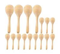 Niejgay Lot de 12 maracas en bois inachevés, agitateur de rumba en bois, hochet Orff, instrument de musique à percussion manuelle