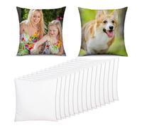 Niejgay Lot de 15 housses de coussin vierges à sublimation 16 x 16 cm - Transfert de chaleur - Image personnalisée