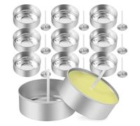 Niejgay Lot de 150 photophores en métal avec 150 mèches de bougie, bougies vides pour les amateurs de bougies