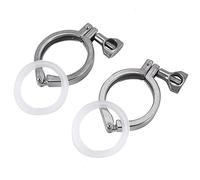 Niejgay Tri-Clamp Lot de 2 pinces à broche en acier haute performance avec écrou à ailettes pour Ferrule Tc avec joint en silicone 2