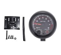 Niejgay Universel 3,75 Pouces 12V LED Blanche Retro-Eclairee Jauge Tachymetre avec Voyant De Changement De Rouge pour Voiture a Essence Automatique, 0-8000 RPM