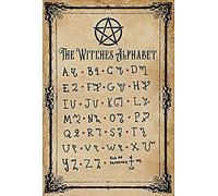 Niekea Affiche de l'alphabet des sorcières, affiche de connaissances de sorcellerie, affiche de sorcière, affiche de sorcières, art mural de connaissances magiques