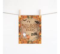 Niekea Impression vintage d'Halloween citrouille ferme - Affiche de sorcière hantée - Décoration rustique d'automne octobre - Plaque cadeau en métal 20,3 x 15,2 cm