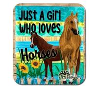Niekea Plaque vintage en métal « Just a Girl Who Loves Horses » - Cadeau pour amateur de chevaux, décoration de cheval - 30,5 x 20,3 cm
