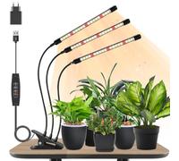 Niello 3Têtes Lampe pour Plantes, Lampe de Plante en Croissance, Auto - on/off 3/9/12H, Spectre Complet Lampe LED Horticole pour Semis, Succulentes, Orchidee