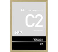 nielsen cadre photo, 21 x 29,7 cm (A4), aluminium, Or mat, cadre documentpour accrocherau format paysage et portrait, verre véritable, C2