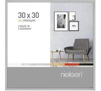 nielsen cadre photo, 30 x 30 cm, aluminium, Argent mat, cadrepour accrocherau format paysage et portrait, verre véritable, Pixel