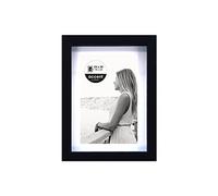Nielsen Cadre photo Aura – Bois (MDF) 24 x 30 cm Noir – Passe‑partout, verre véritable