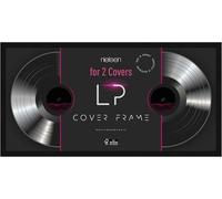nielsen cadre disque, 63,3 x 31,6 cm, bois, Noir, cadre double vinyleau format paysage et portrait, verre synthétique, Vinyl Wood